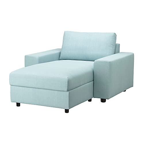 Ikea Vime - Chaise longue con reposabrazos anchos, color azul claro