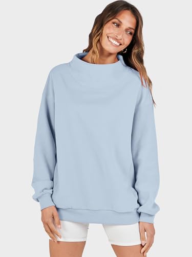 Image of ANRABESS Womens Oversized Sweatshirts Mock Neck Pullover