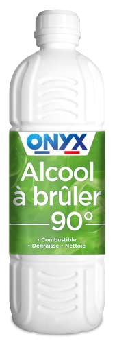 Onyx - Alcool à Brûler 90° - Allumer, Dégraisser, Détacher, Nettoyer - Produit Nettoyant Multi-Surfaces - Fabrication Française - 1L