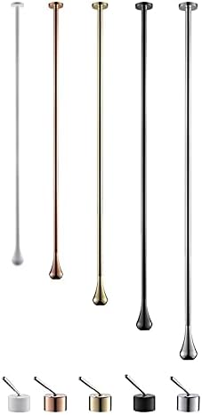 Bathroom Ceiling Faucet - Solid Brass Wall Mounted Bathtub Mixer Tap With Water Drop Spout (Brushed Gold-A)