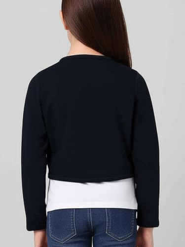 Image of KRYPTIC Kids Girls Crop Length Cotton Shrug - Soft Lightweight Open Front Layer for Stylish Everyday Wear Casual Outfits