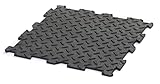 FORTENA Garagefliesen, Garagenbodenbelag, Werkstattboden aus Gummi, Puzzle Platten 30x30 cm, 10 Stück, Terrassenfliesen, Schwarz