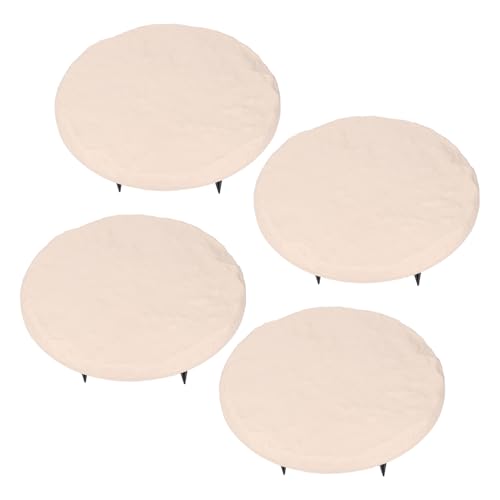 OEBUAFI Garden Stepping Stones, 15.71 Inch Round Step Stones with 6 Ground Stakes for Outdoor Walkway Pathway Lawn Patio, Polypropylene Resins (Round 2.6in)