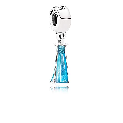 Pandora Disney Elsa's Dress with Sky Blue & Shimmering Blue Enamel Dangle Charm