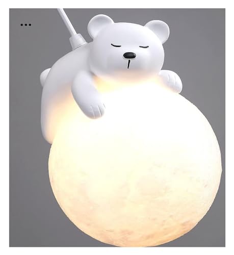 Lámpara colgante de 3 luces de 3000K con tecnología de globo lunar estampado 3D 5