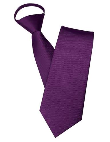 JEMYGINS Purple Pre-tied Tie Adjustable Zipper Necktie for Business and Wedding (7)