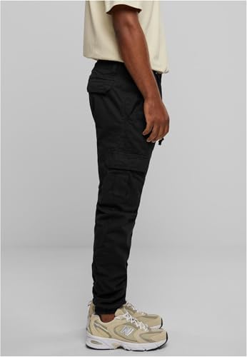 Urban Classics Pantaloni Cargo Uomo In Stile Militare, Pantaloni Slim Fit, Polsini Alle Caviglie, Colore: Nero, Taglia: 5XL - 10