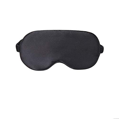 NMM Global Mulberry Natural Silk Sleep Mask for Women & Men with Elastic Strap, Super Soft Sleeping Eye Mask for Adults 9 Color Options (Black)