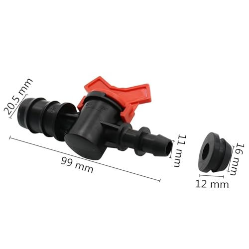 Conector de tubería de 20,5 mm bidireccional con púas para mangueras de riego de PE 3