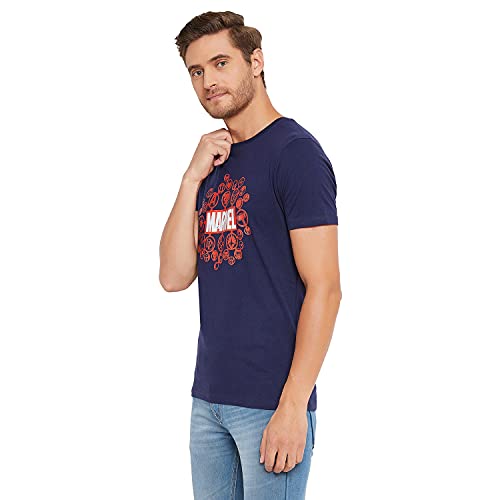 Image of Marvel Avengers by Wear Your Mind Men Round Neck Short Sleeves Knitted T-Shirt