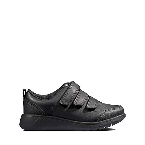 Clarks Scape Sky - Zapatos de Piel para niños pequeños, Color Negro, Ajuste estándar, Talla 7½, Black, 25 EU