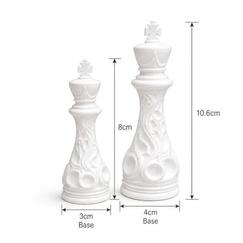 Image of TADCraft Decorative Chess Pieces - Artistic Black and White Ornate Chessmen for Display, Collection & Casual Play (32 Pieces-Tournament Size)
