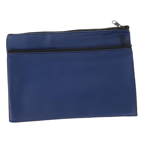 jojofuny 2Pcs Zippered Cash Bags PU Leather Money Pouches for Bills Coins Storage Portable Receipt Organizers Suitable for Home Travel