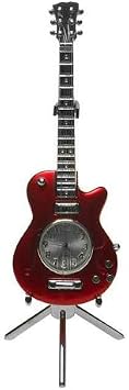 Metal Table Clock RED LES PAUL GUITAR