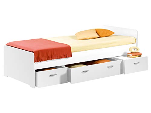 Jugendbett möbelando Bradford – Einzelbett 90 x 200 cm mit Schubkästen