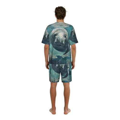 Pyjama 2 pièces homme Crazy Save Manatee ensemble de nuit léger