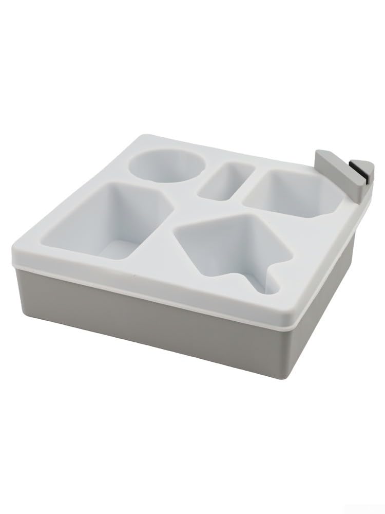 Bandeja de silicona con soporte para bebidas dobles y almacenamiento de aperitivos para sofá, cama, asiento de coche, organizador de control remoto para el hogar (blanco)