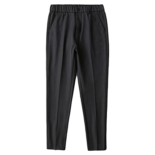 Men's Casual Iron Free Ice Silk Trousers Straight Slim Fit Flat Front Stretch Dress Pant Classic No Iron Pants - Main Image