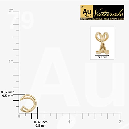 14K Yellow Gold Criss Cross Ear Cuff (One Piece) | Made In Italy #TOP4