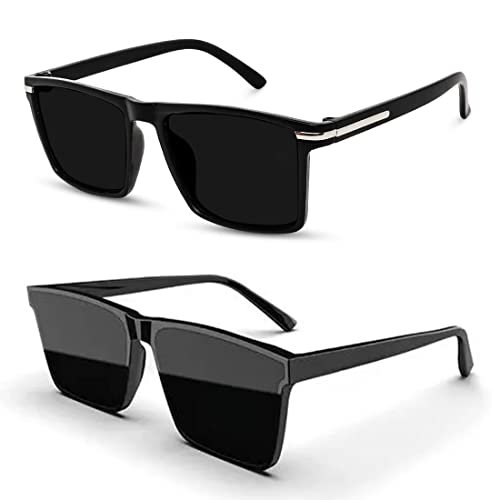 HAYDEN haiza Black Retro Square Combo Sunglasses, Goggles For Men...