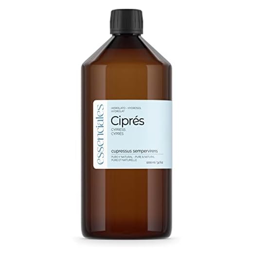Essenciales - Hidrolato de Agua Floral de Ciprés, 100% Pura y Natural, 1 Litro | Hidrolato Cupressus Sempervirens