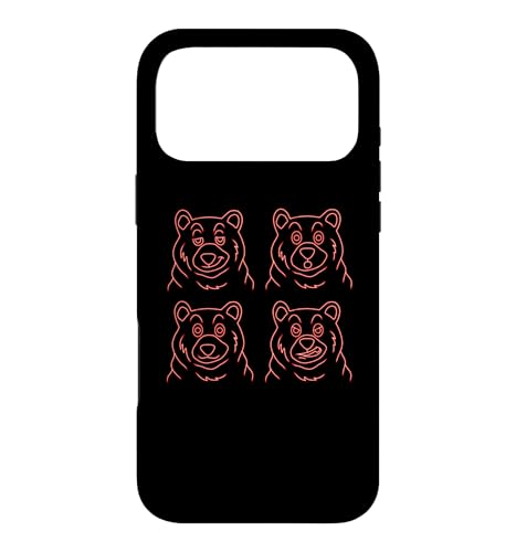 �ʔ����N�}�̊� - 4�C�̃N�}�̊�̃A�E�g���C���O���t�B�b�N �X�}�z�P�[�X iPhone 17 Pro Max �p