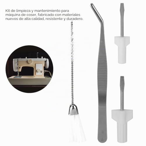 Miniatura 5 de Kit De Servicio De La Máquina De Coser Cepillos De Limpieza De La Máquina De Coser Pinzas En Ángulo Y Destornillador Herramientas De Mantenimiento De Servicio Cepillos
