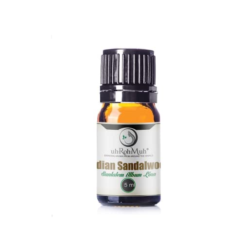Mysore Sandalwood Essential Oil | GCMS Tested | Pure and Natural Essential Oil | 100% Pure & Undiluted | See GCMS Data in Images (5 ml with Euro Dropper)