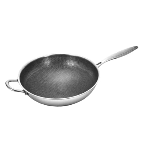 Wok de Acero Inoxidable KICHOUSE con Revestimiento Antiadherente