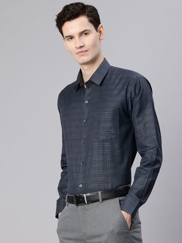 Image of Majestic Man Men's Pure Cotton Slim Fit Checkred Full Sleeve Classic Collar Everyday Formal Shirt