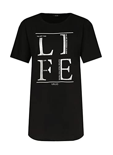 T-shirt Liu Jo noir à paillettes pour femme LIUTA1160 J5003