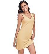 VintageClothing Womens Full Slip Tank Top Dress Slip Seamless Under Dress Wide Straps Sleeveless ...