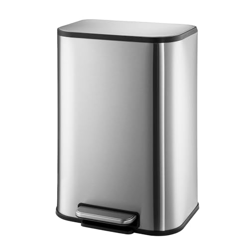 Caneca de Basura Rectangular 12L con Pedal y Cubeta Interna