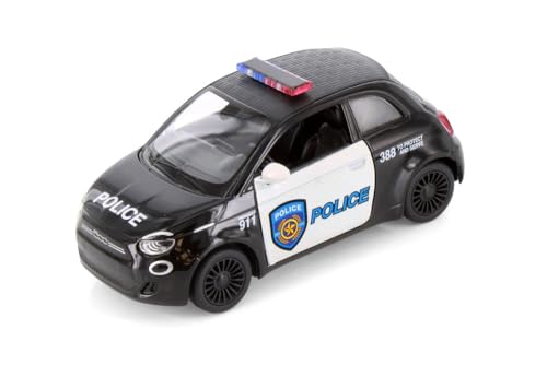 KiNSMART Fiat 500e Police Car 1:28 Modelo Metal 5 Pulg miniatura 1