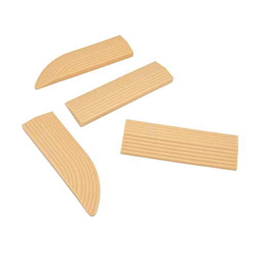 4Pcs Universal Rubber Door Threshold Strip, Non Slip, Assembly for Wheelchair Ramp, Suitable for Sweeper (Beige)