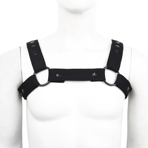 Men's Neoprene Chest Harness with Elastic Shoulder Straps Halloween Costume Belt2