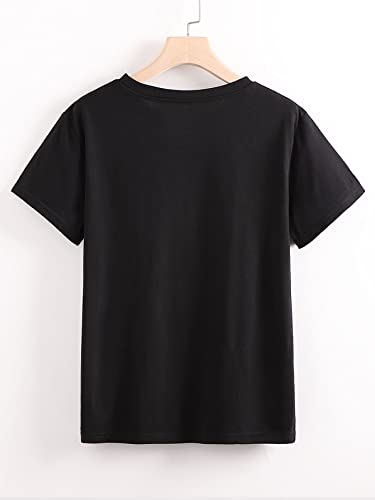 Image of Jawdrobe Cotton Blend Oversized Fit Half Sleeve Printed Round Neck T-Shirt for Women | Aesthetic Summer Wear