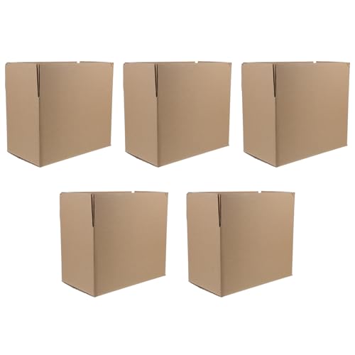 WEKADRIN 5 pièces Lot de Cartons Emballage Papier Robustes pour Expédition et Déménagement Boîtes Pliables Faciles à Assembler pour Colis et Stockage Polyvalent