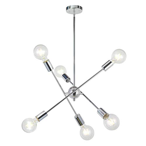 Lustre moderne E27 or plafonnier industriel 8 lumières salon et cuisine