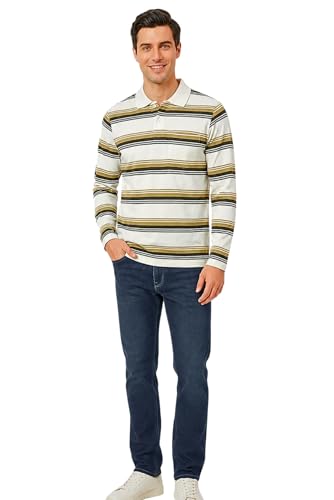 Image of SANE ORIGINALS Full Sleeves Polo T-Shirt for Men with Pocket || Stripe Collar and Pocket T-Shirt for Men Long Sleeves
