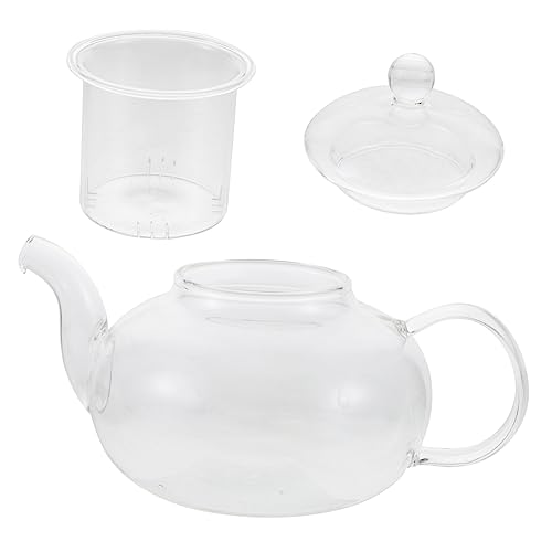 GLEAVI Tetera De Vidrio Resistente a Altas Temperaturas 800ml De Borosilicato Grueso Portátil Funcional Para Uso Doméstico y Salón De Té