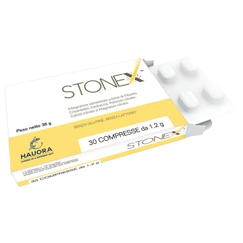 HauoraMed Stonex Integratore Alimentare per il Benessere Urinario, in 30 Compresse da 1,2 g a Base di Phyllanthus Niruri, Crisantello, Cedracca, Citrati di Potassio, Calcio e Magnesio