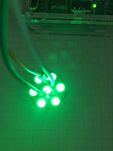 Image of 7 X WS2812B RGB LED Ring 7 Bits WS2812 5050 Lamp Light with Integrated Drivers, Full Color, Individually Addressable for Arduino ESP8266 Raspberry Pi ESP32 (Pack of 5pcs)