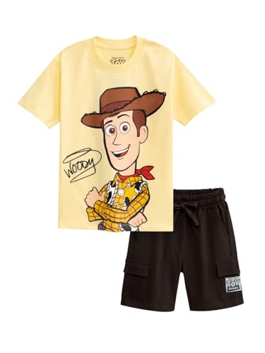 Image of Nap Chief Kids Cotton Official Disney Characters Print Co-Ord Set for Boys & Girls | Half Sleeve T-Shirt & Shorts Set | Soft Casual Summer Wear