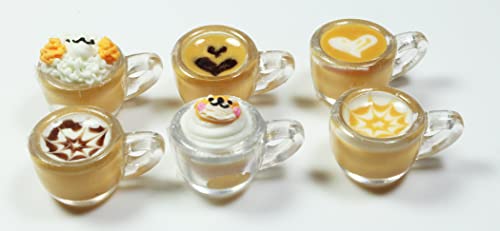 6 Mix Coffee Latte Art Dollhouse Miniature,Tiny Coffee,Drink Beverage Dollhouse Accessories For Collectibles #TOP1