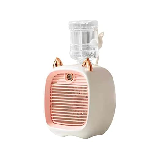 2022 Kids Portable Air Conditioner Fan, Mini Rechargeable Evaporative Air Cooler in 3 Speed, ​​USB Personal Air Conditioner Fan & Humidifier for Home Office Bedroom (Pink)