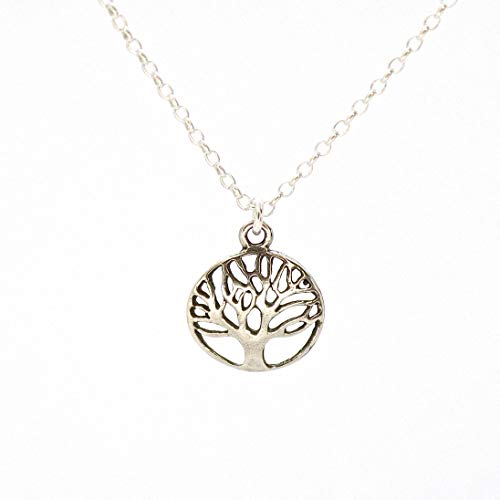 Tree Of Life Pendant Necklace For Women, Sterling Silver 925 Round Small Pendant, Dainty Necklace For Girls, Silver Family Tree Pendant, Everyday Necklace #TOP6