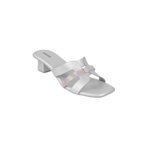 Image of Mochi Women Faux Leather Glamorous Strap Block Heel Fashion Slip-on Sandals
