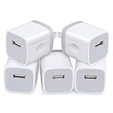 iPhone Charger Adapter Fast Charging, 5Pack Single Port USB Wall Plug in Phone Fast Charger Cube Box Head Travel Power Blocks Brick Compatible iPhone SE /12/11 Pro Max, Samsung HTC LG Sony