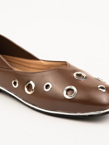Image of Marc Loire Women's Slip-On Solid Ballerina Flats | Embellished | Round Toe | PU Upper | Comfortable Casual Footwear